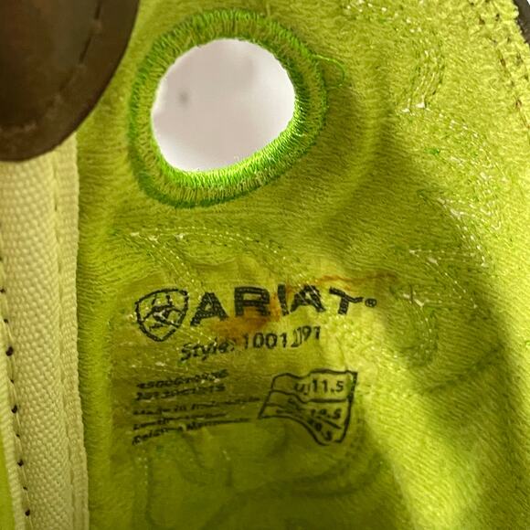 ARIAT BOYS' ROUGHSTOCK WESTERN BOOTS orange brown sz11.5 little girls age 4-7 - Picture 6 of 12